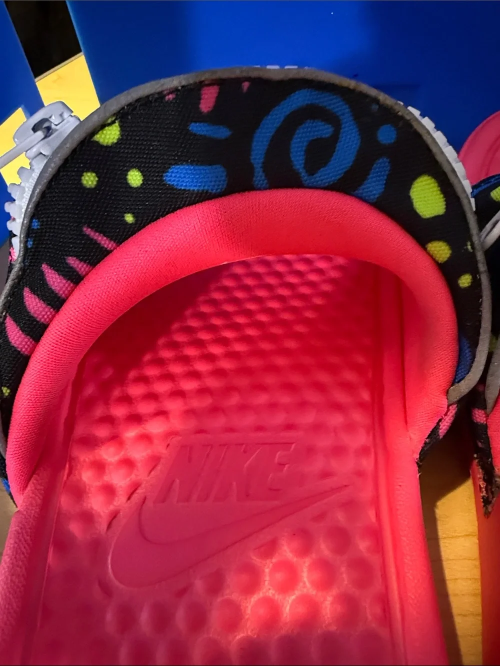 Rare-Nike Benassi JDI print slide “fanny pack” Racer-pink size 5